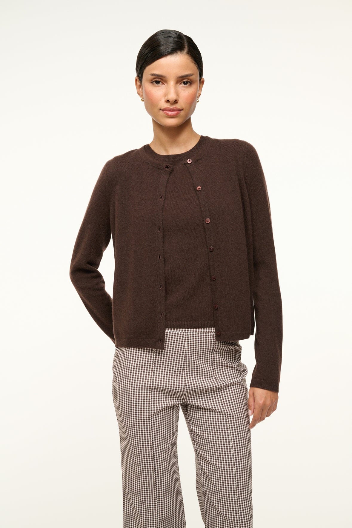 Midnight Cashmere Cardigan Dark Chocolate | STAUD Value