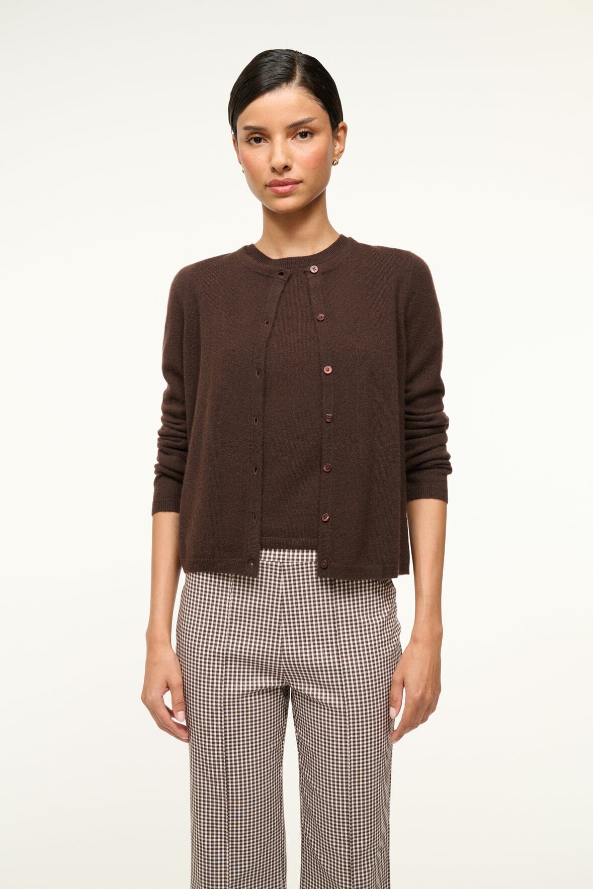 Midnight Cashmere Cardigan Dark Chocolate | STAUD Value