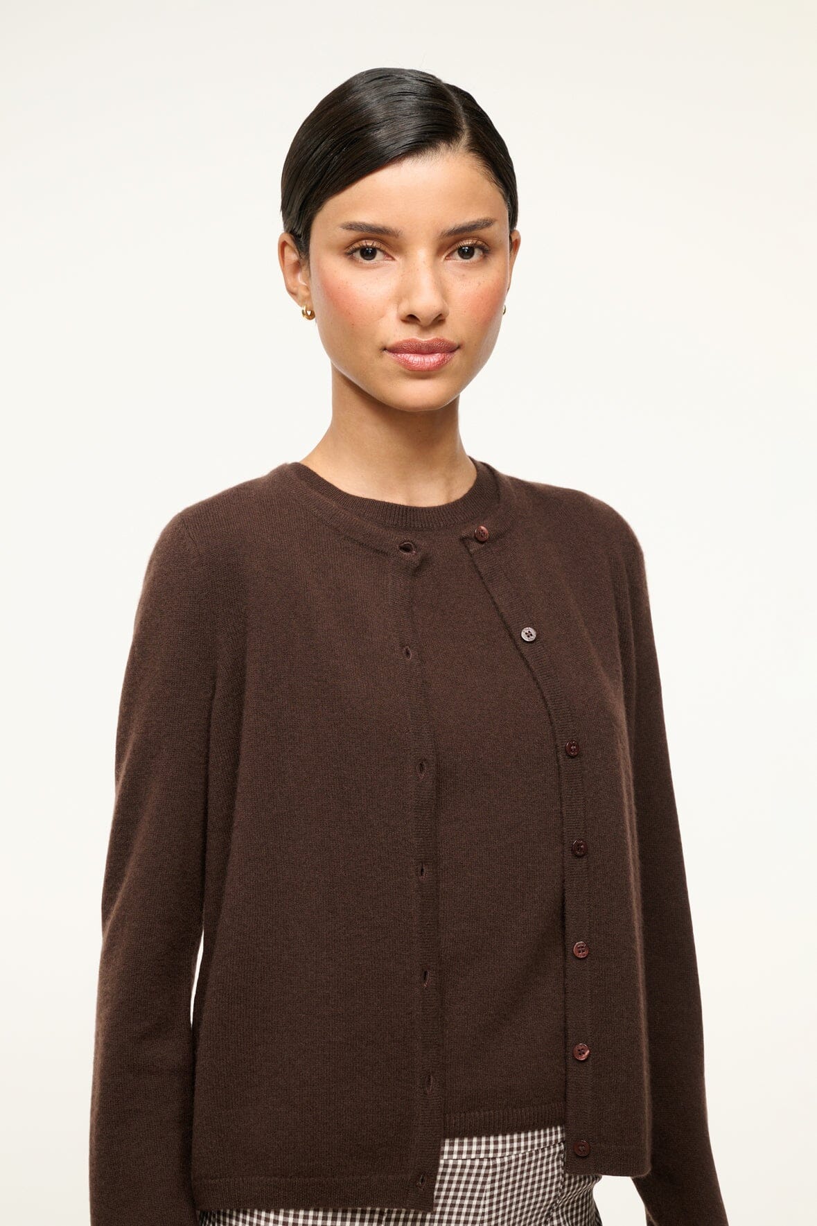 Midnight Cashmere Cardigan Dark Chocolate | STAUD Value