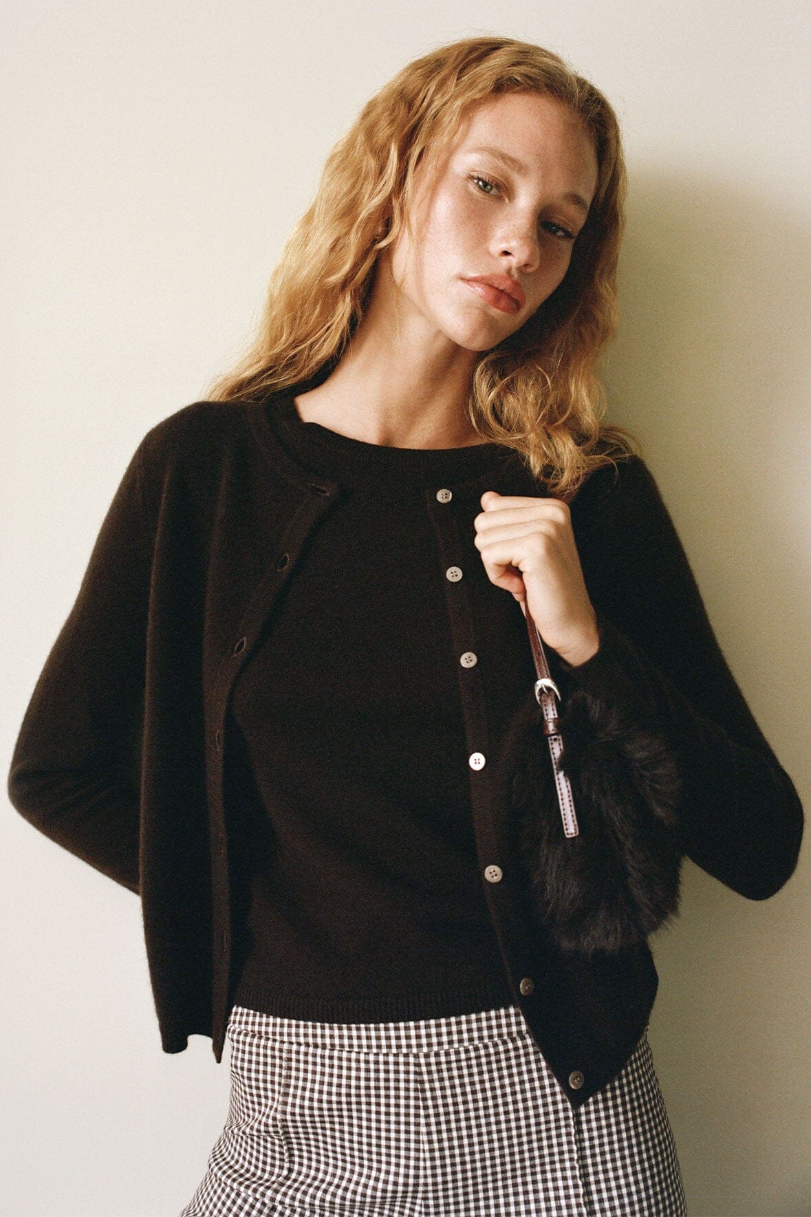 Midnight Cashmere Cardigan Dark Chocolate | STAUD Value