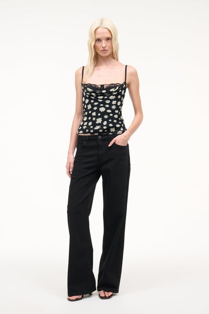 Evangeline Top Onyx Ditsy | STAUD Best Seller