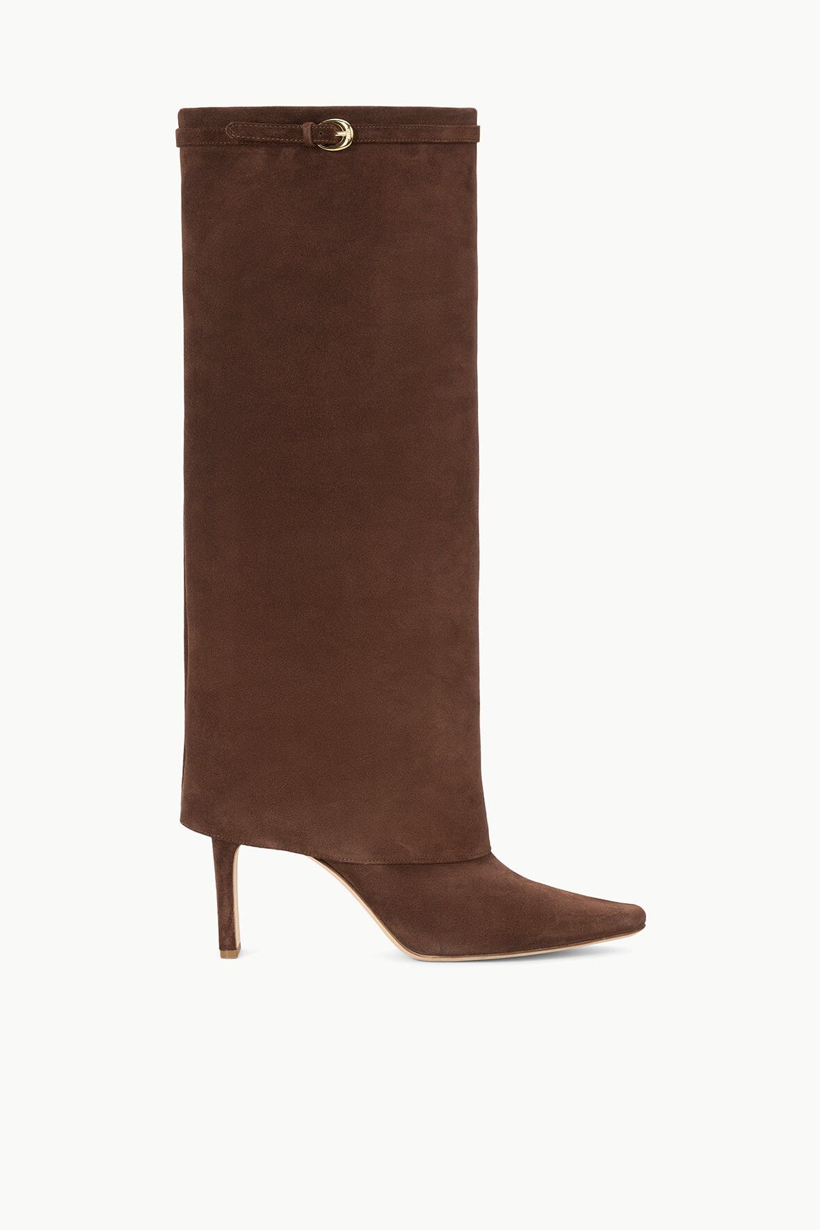 Wally Foldover High Heel Boot Mahogany Suede | STAUD Discount