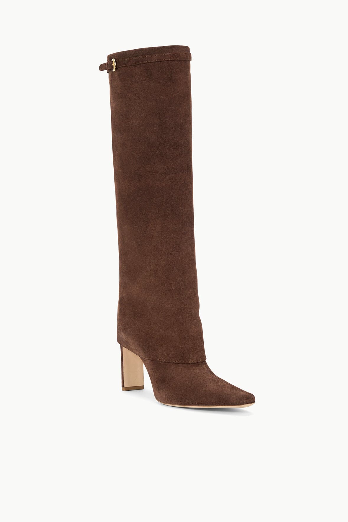 Wally Foldover High Heel Boot Mahogany Suede | STAUD Discount