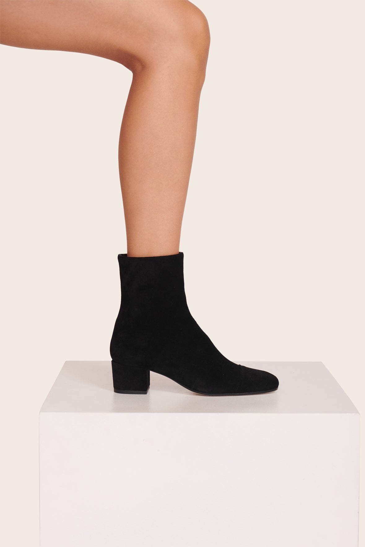Aimee Short Boot Black Suede | STAUD Quality