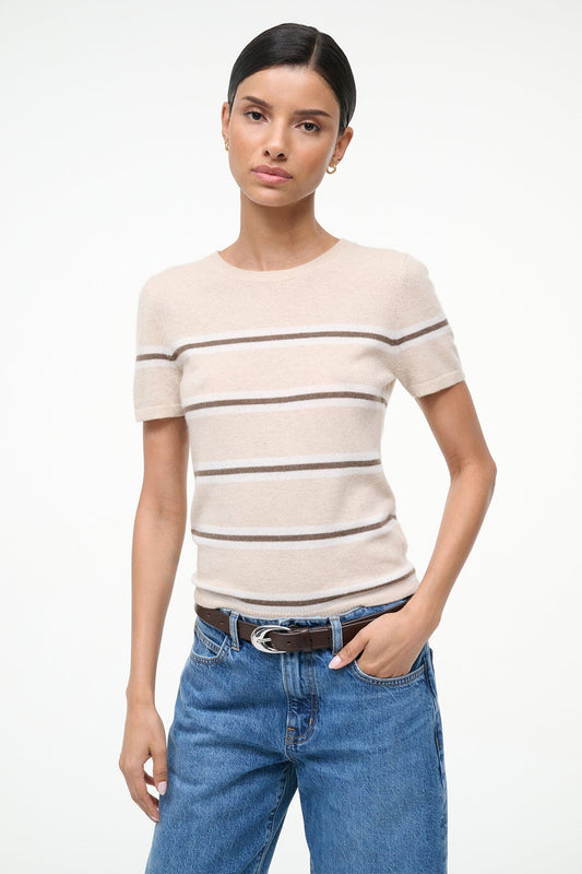 Easy Cashmere Tee Whisper Stripe | STAUD Quality