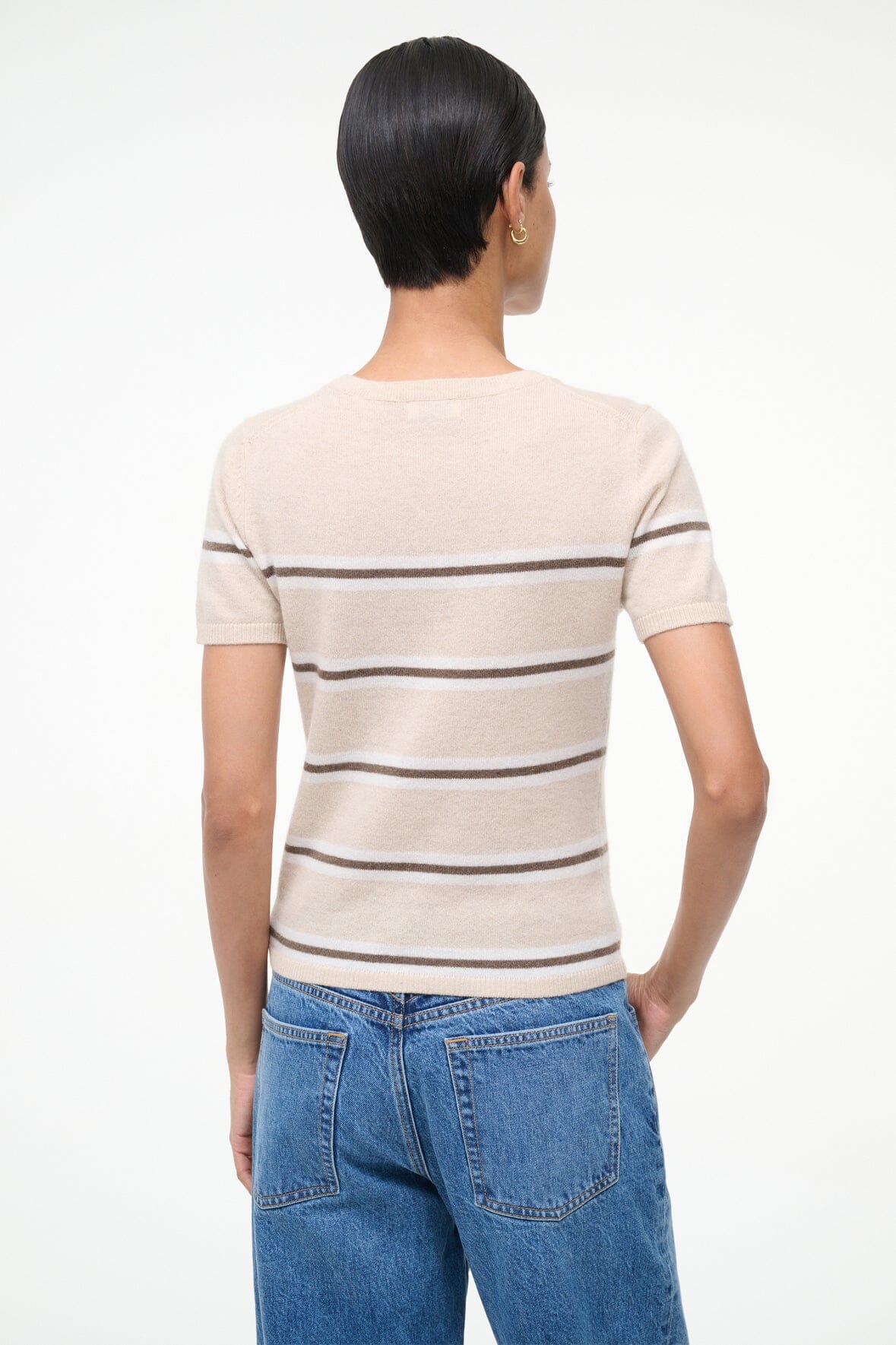 Easy Cashmere Tee Whisper Stripe | STAUD Quality