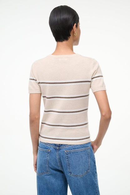 Easy Cashmere Tee Whisper Stripe | STAUD Quality