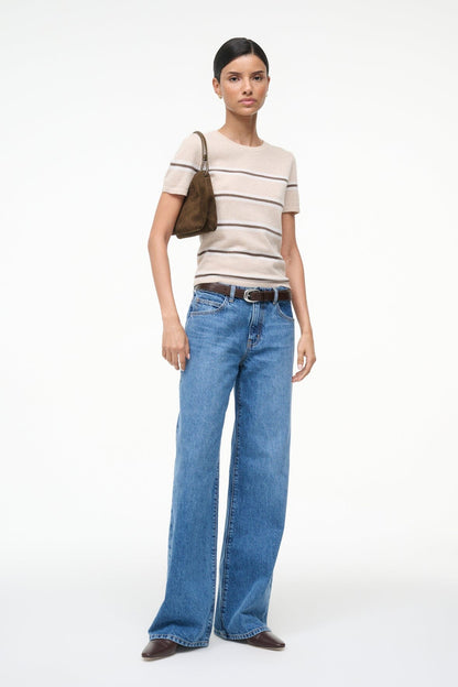 Easy Cashmere Tee Whisper Stripe | STAUD Quality