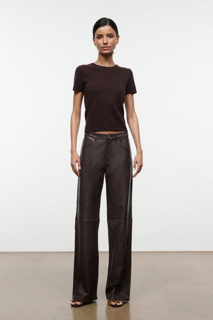 Easy Cashmere Tee Dark Chocolate | STAUD Latest