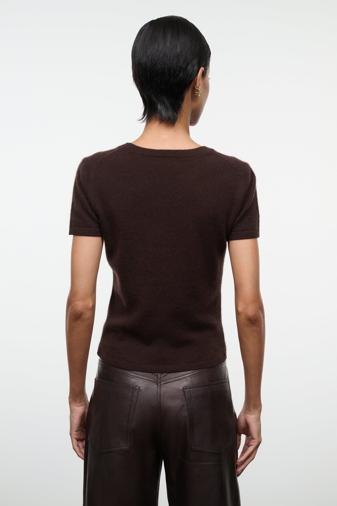 Easy Cashmere Tee Dark Chocolate | STAUD Latest