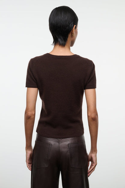 Easy Cashmere Tee Dark Chocolate | STAUD Latest