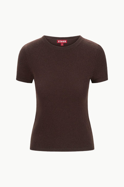 Easy Cashmere Tee Dark Chocolate | STAUD Latest