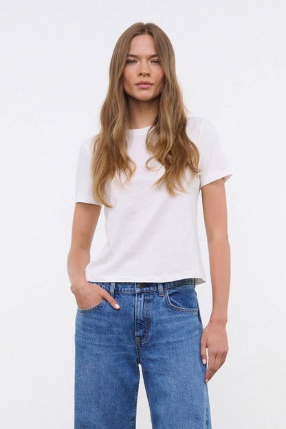 Crew Neck T Shirt - White | STAUD Popular