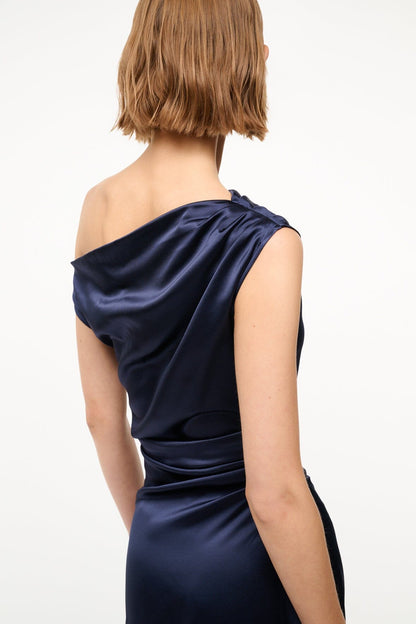 Phare Silk Dress Navy | STAUD Best Seller