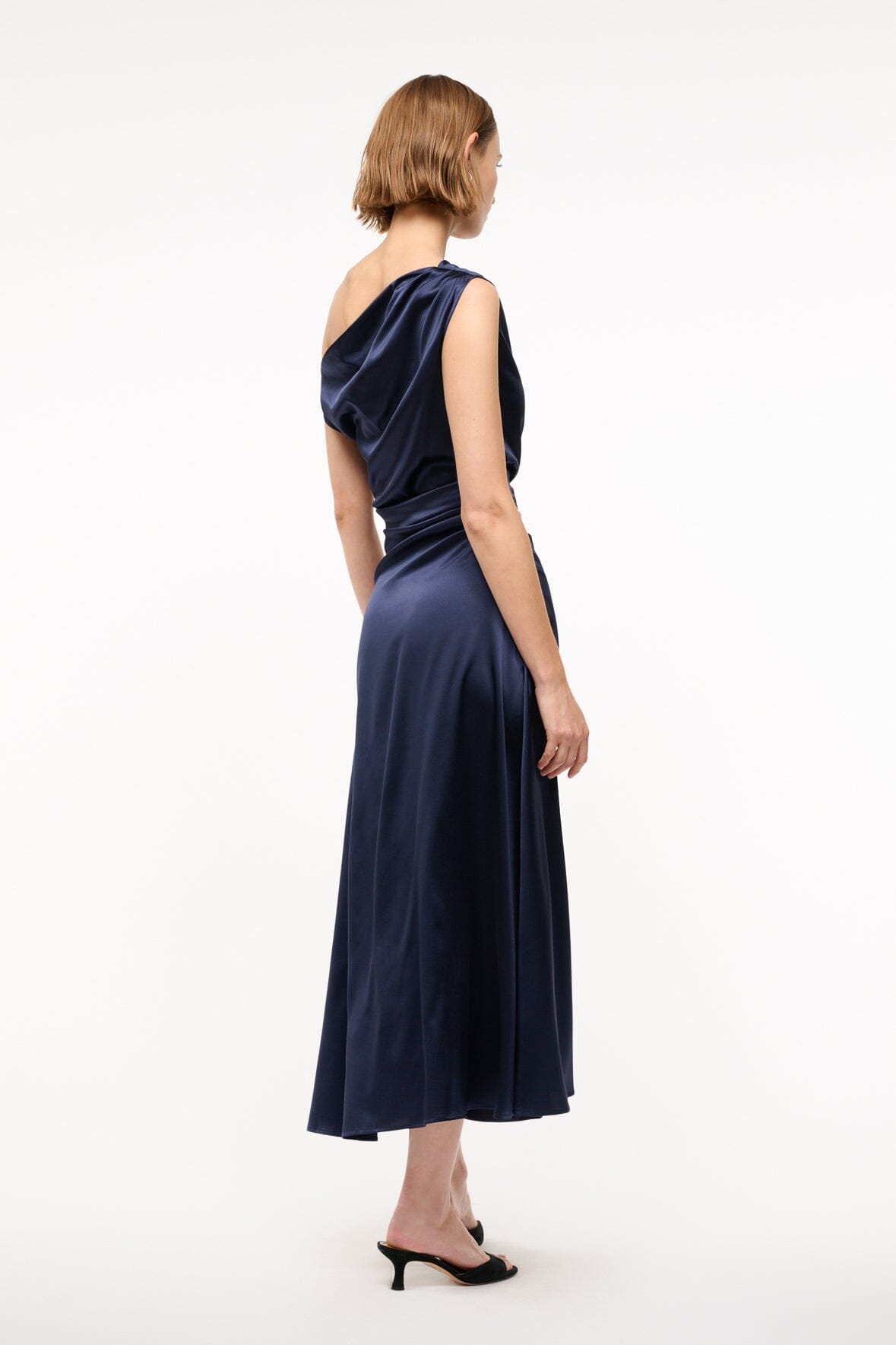 Phare Silk Dress Navy | STAUD Best Seller