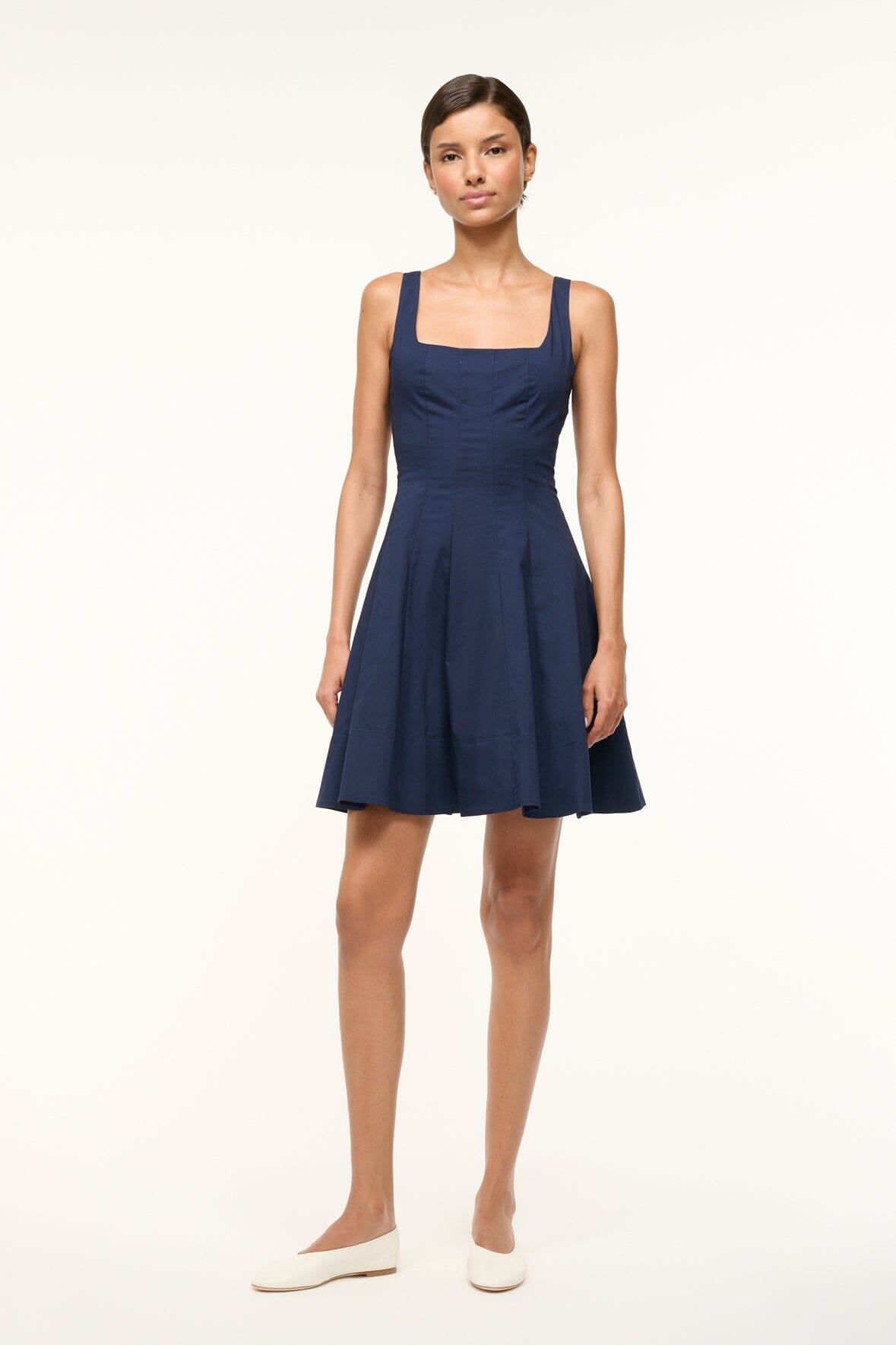 Mini Wells Dress - Navy | STAUD Everyday