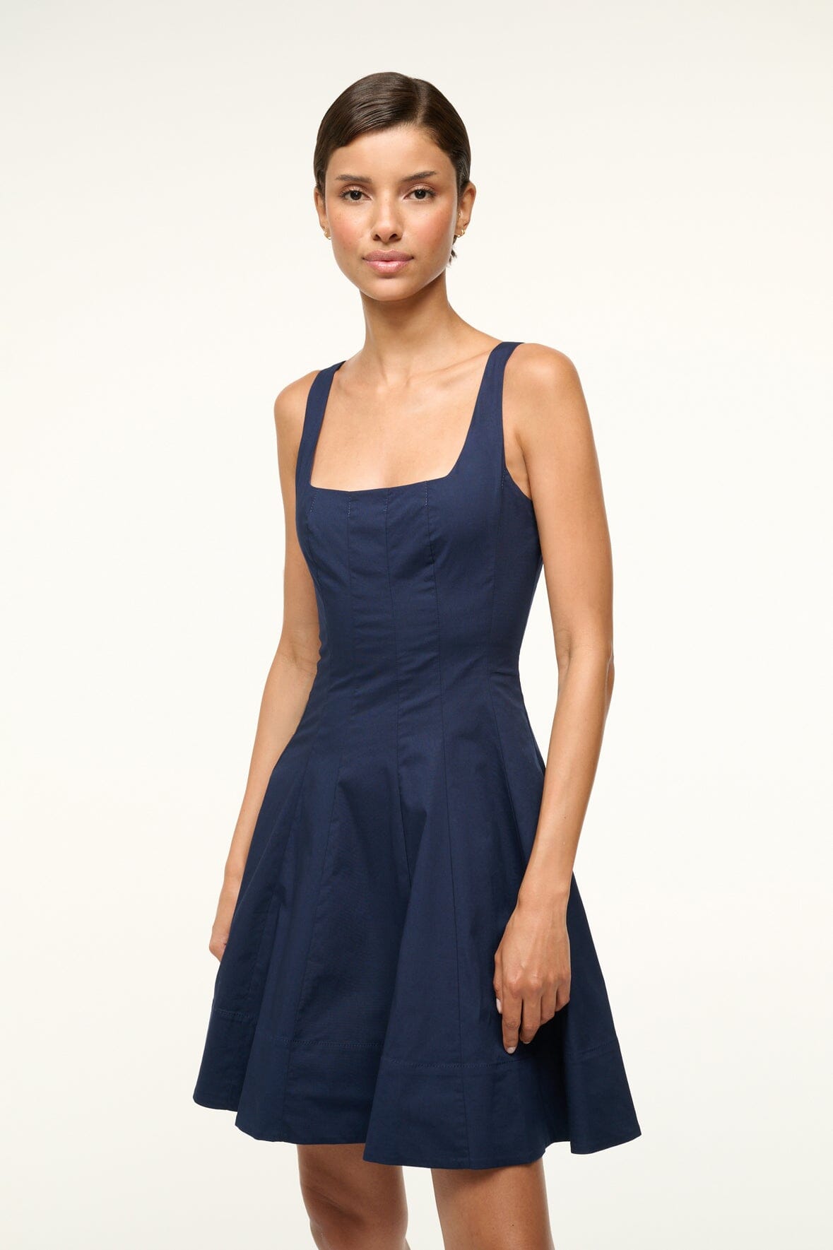 Mini Wells Dress - Navy | STAUD Everyday