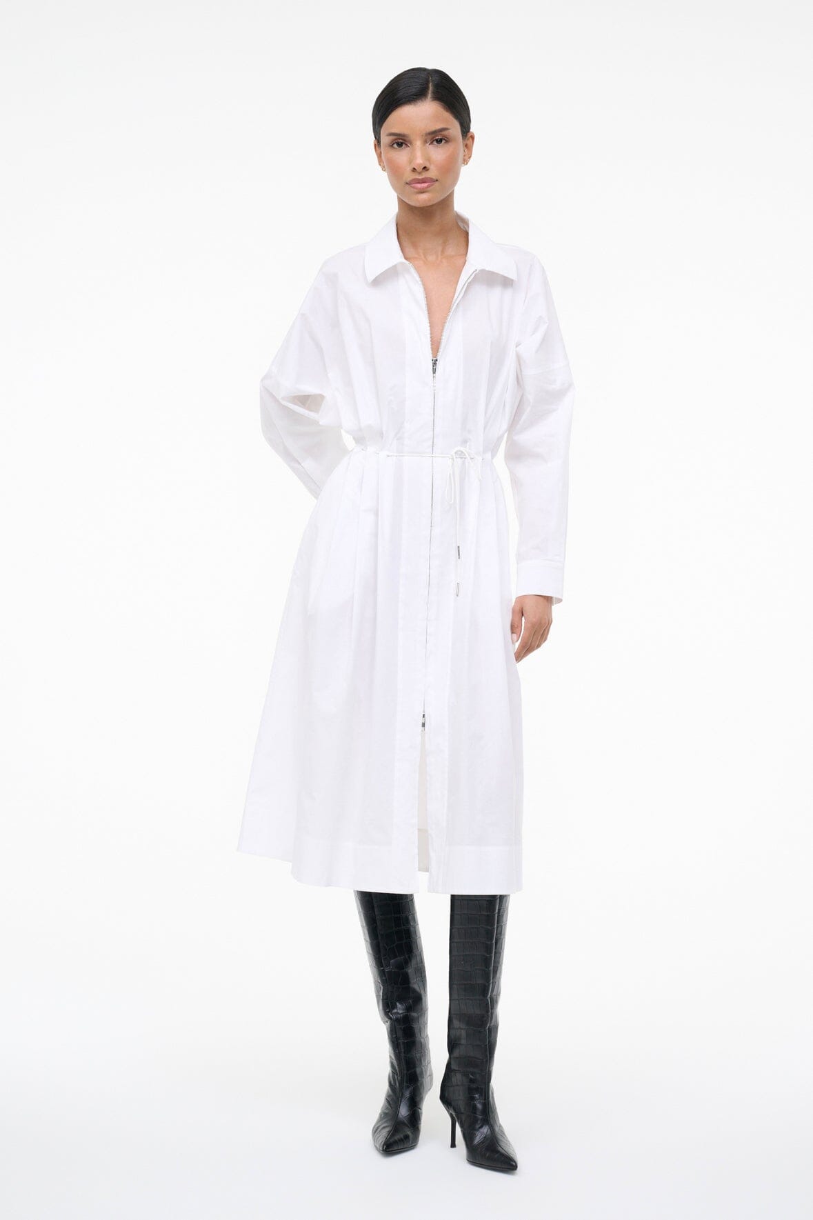 Chi Midi Dress White | STAUD Essential