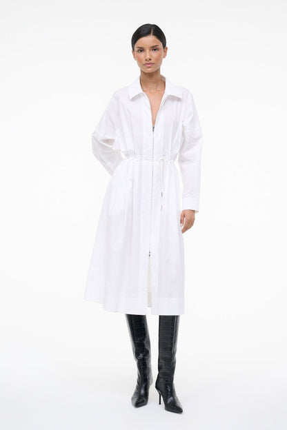 Chi Midi Dress White | STAUD Essential