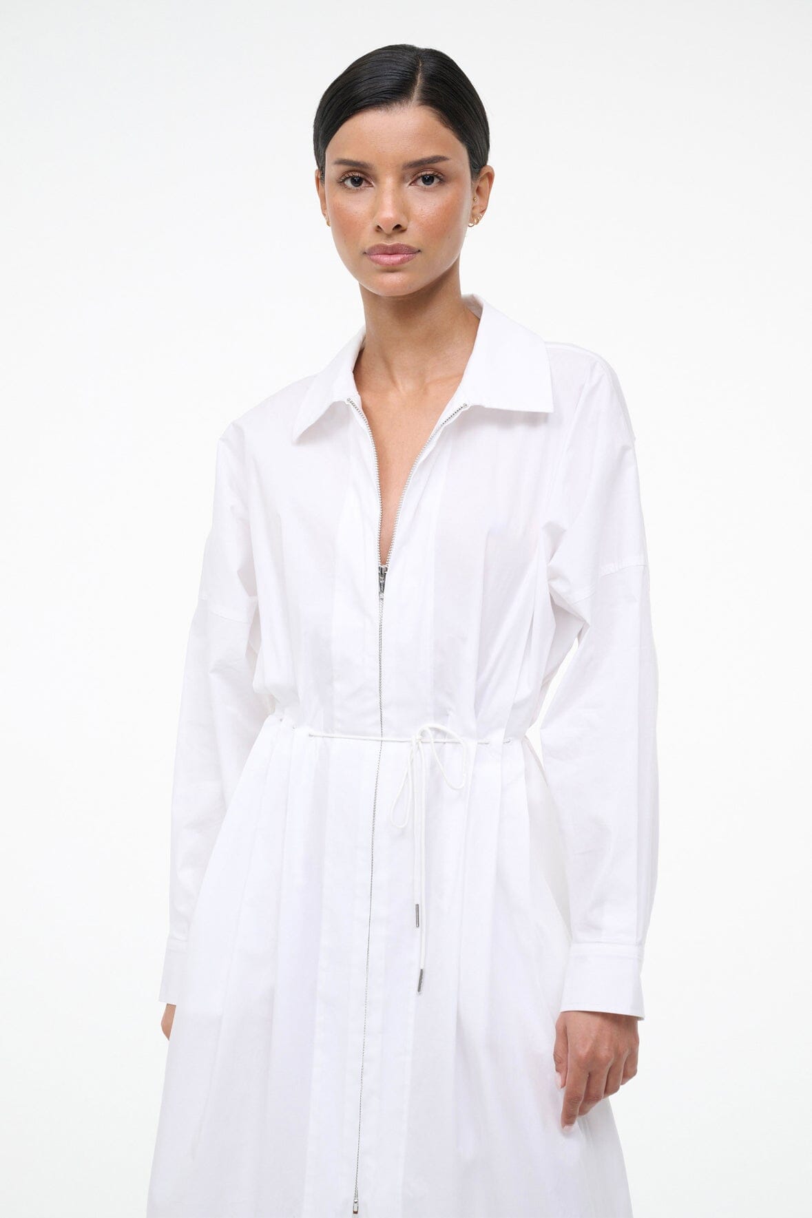 Chi Midi Dress White | STAUD Essential