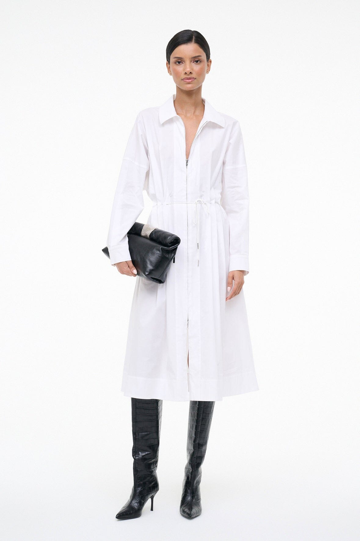 Chi Midi Dress White | STAUD Essential