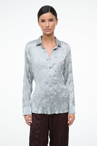 Suki Shirt Silver Sage | STAUD Best Seller