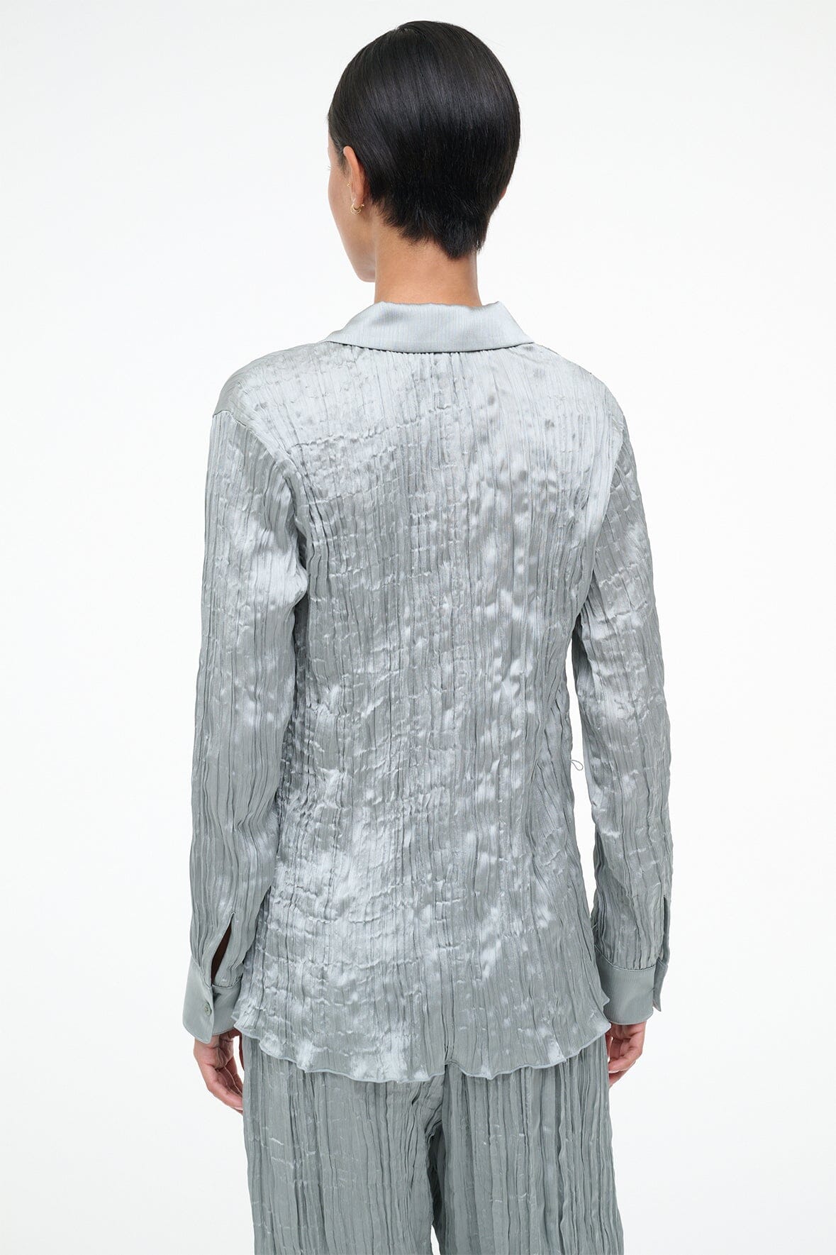 Suki Shirt Silver Sage | STAUD Best Seller