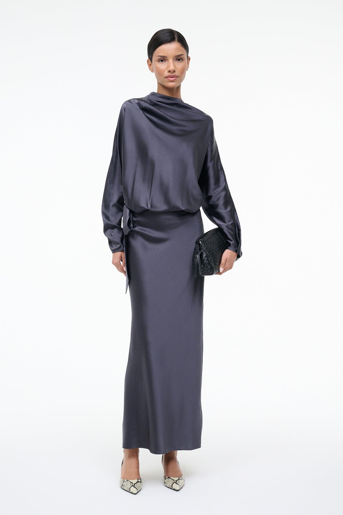 Phoebe Silk Dress Nocturne | STAUD Great Value