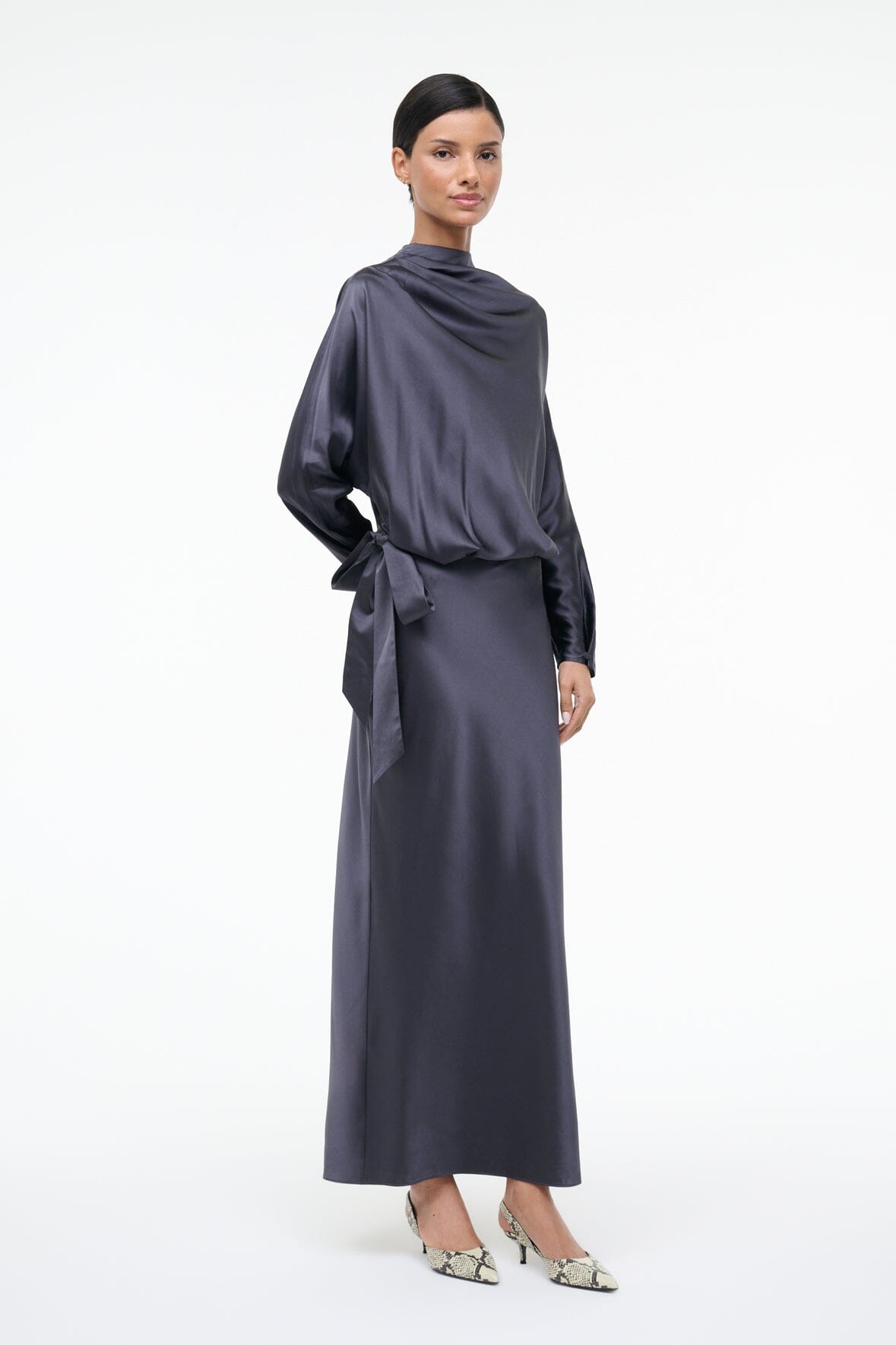 Phoebe Silk Dress Nocturne | STAUD Great Value