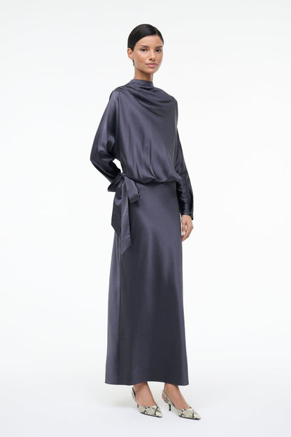 Phoebe Silk Dress Nocturne | STAUD Great Value