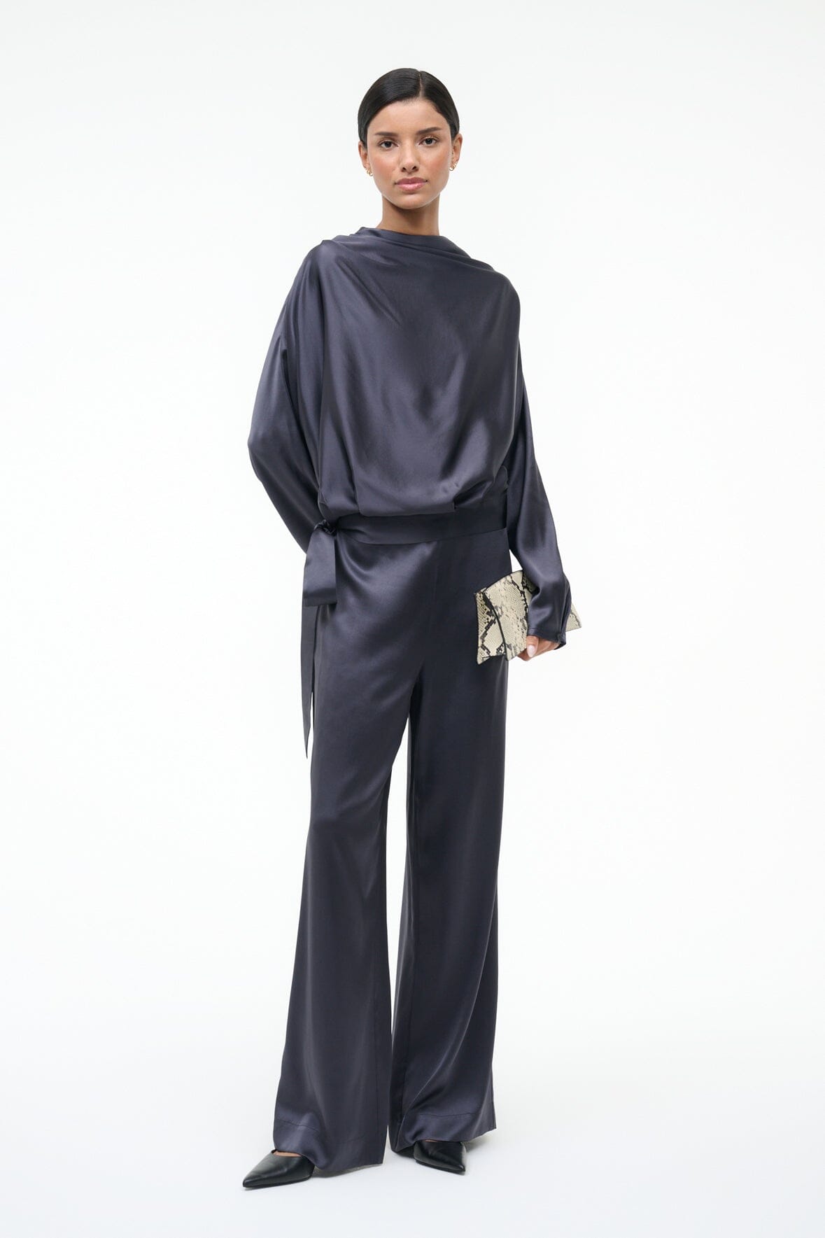 Stroll Silk Pant Nocturne | STAUD Special Offer