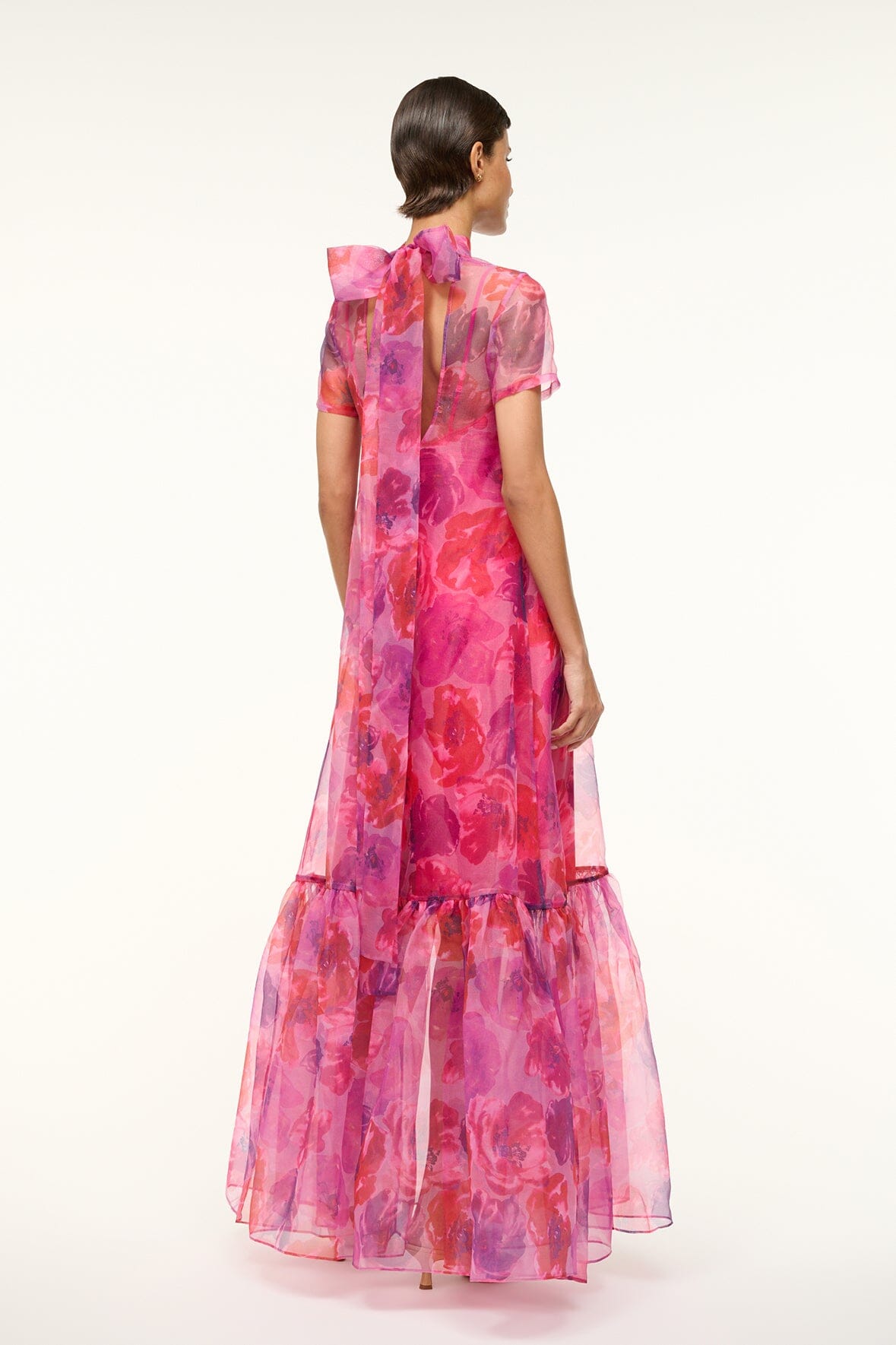 Calluna Dress Magenta Painted Floral | STAUD Popular