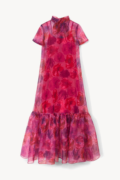Calluna Dress Magenta Painted Floral | STAUD Popular