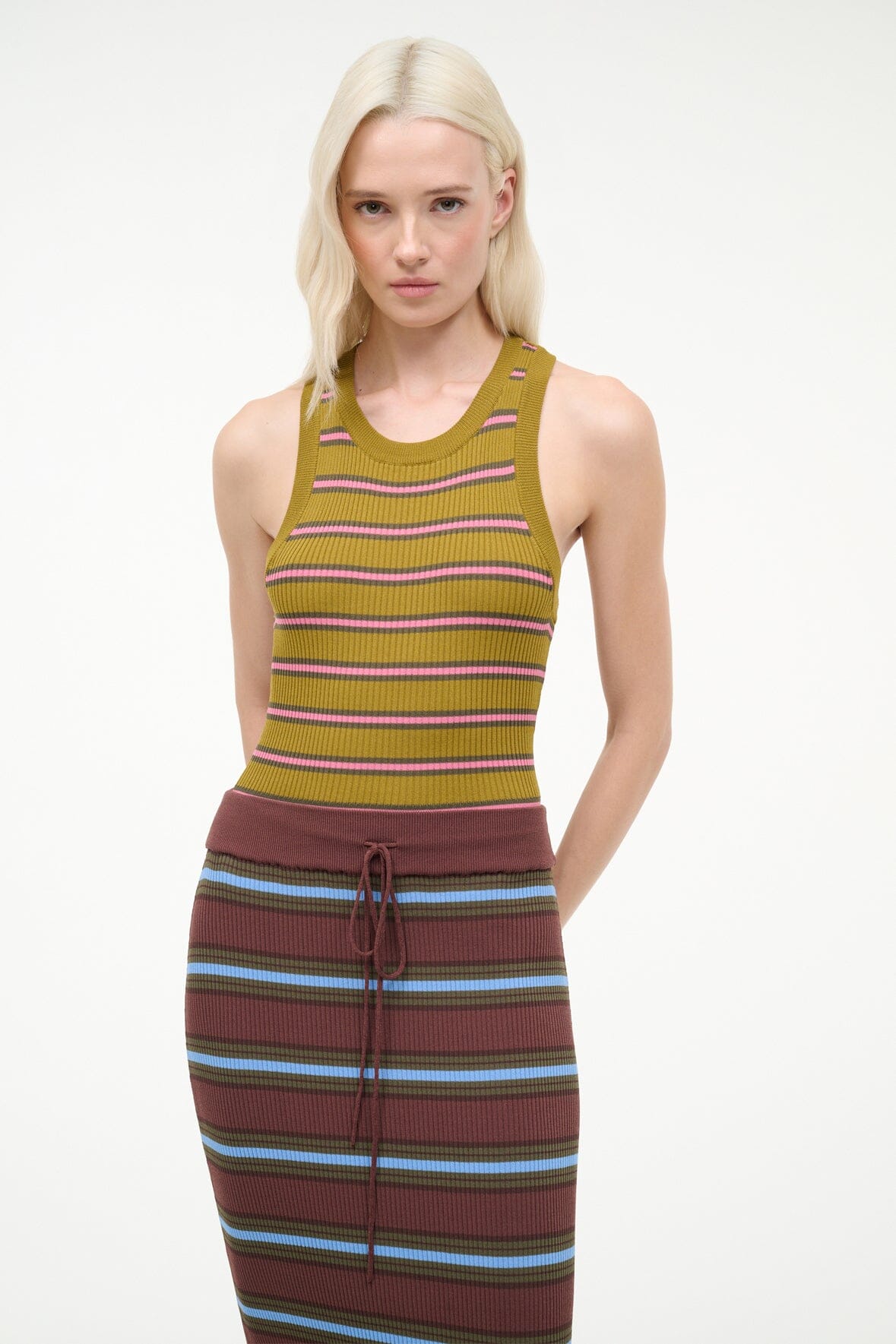 Abbott Dress Redondo Stripe Multi | STAUD Top Pick