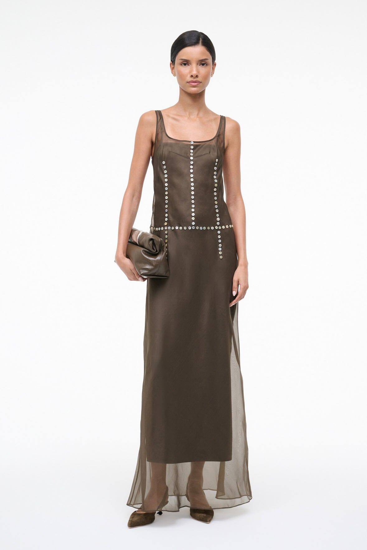 Greta Silk Dress Soil | STAUD Hot Sale
