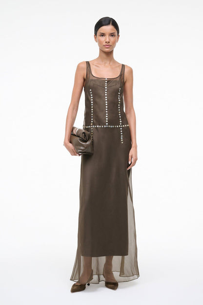 Greta Silk Dress Soil | STAUD Hot Sale