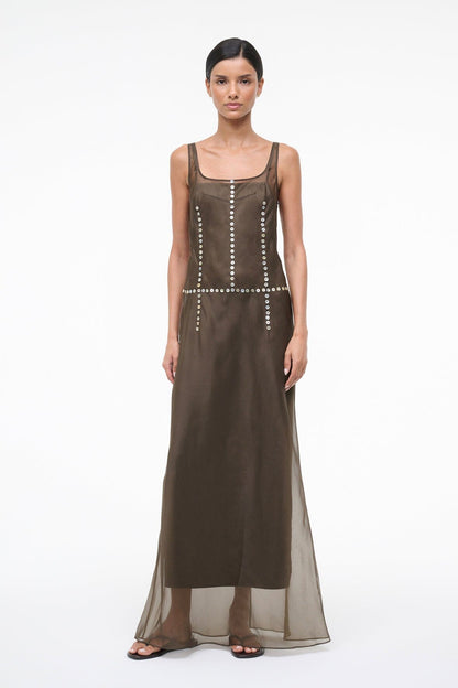 Greta Silk Dress Soil | STAUD Hot Sale