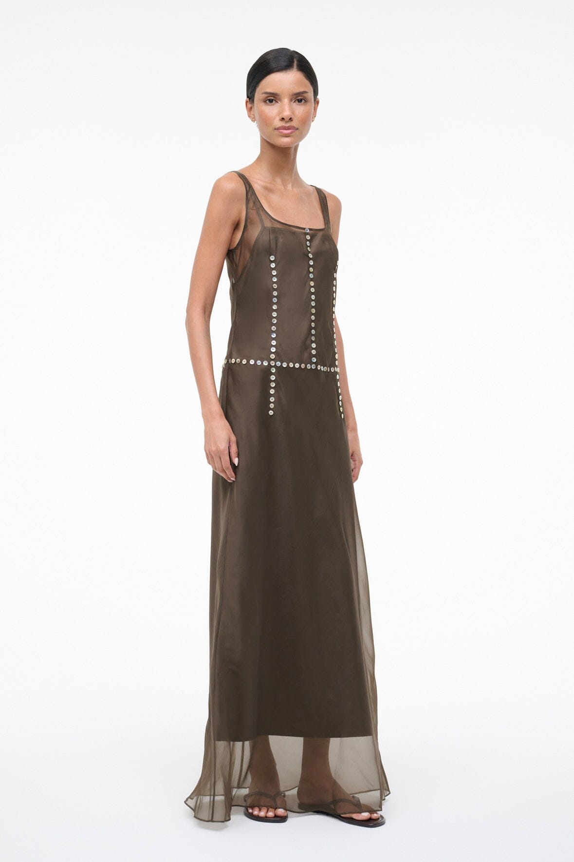 Greta Silk Dress Soil | STAUD Hot Sale