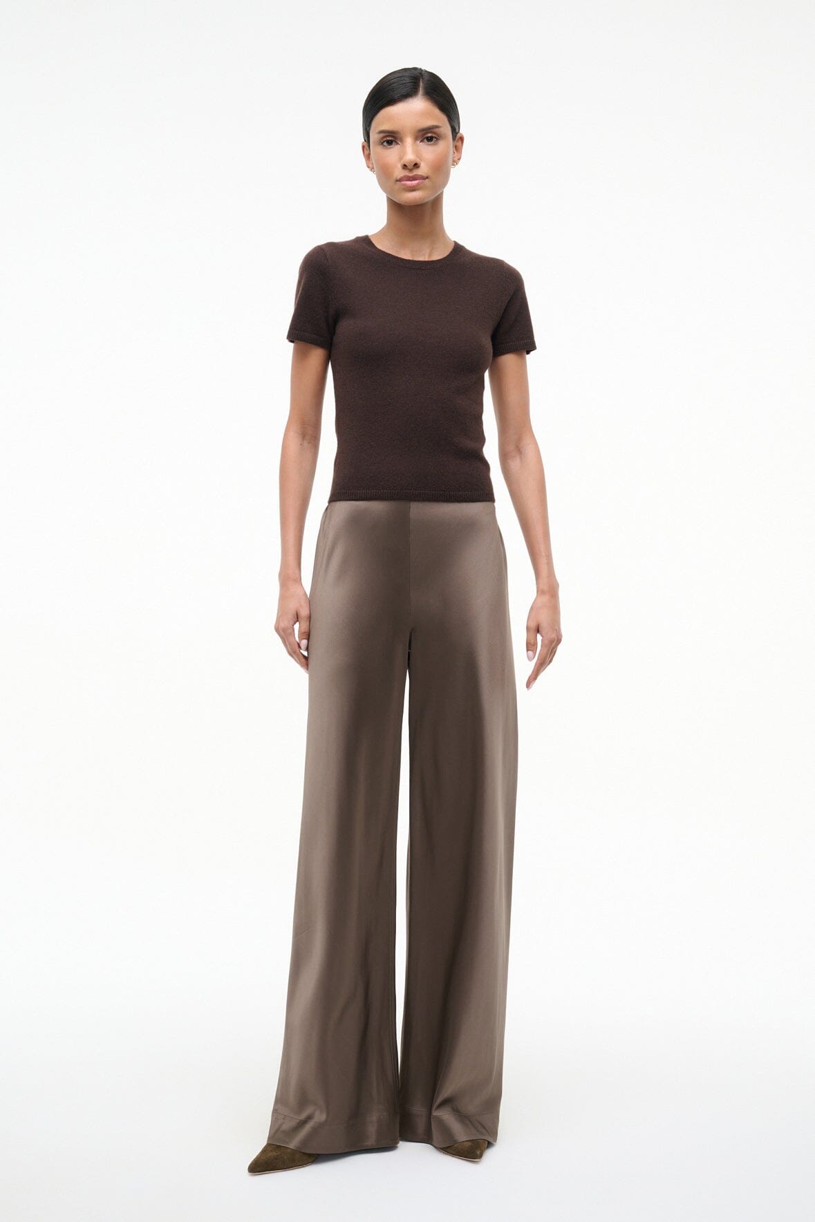Stroll Silk Pant Truffle | STAUD Recommended