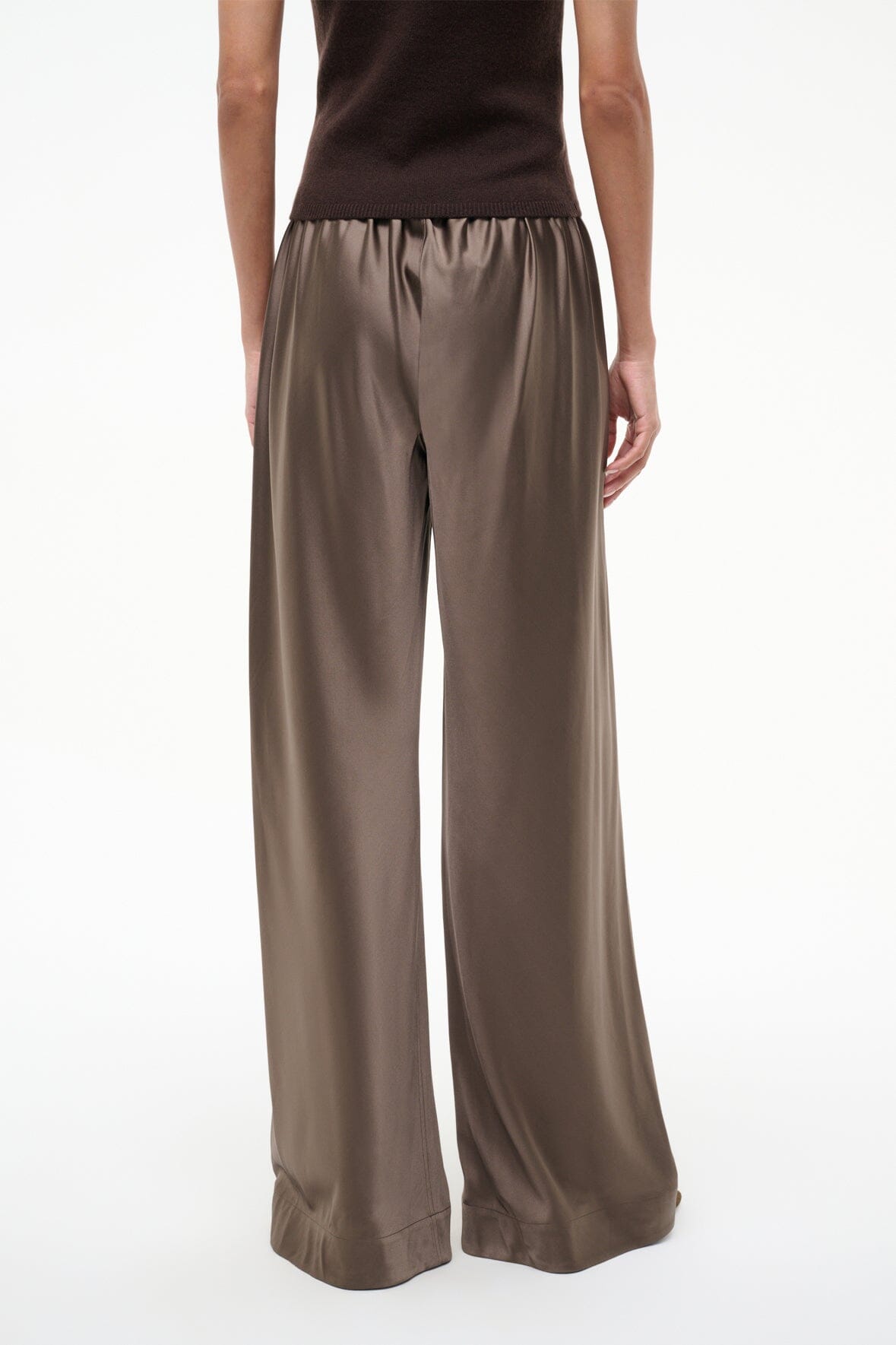 Stroll Silk Pant Truffle | STAUD Recommended
