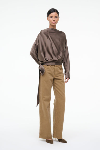 Phoebe Silk Top Truffle | STAUD Hot Sale