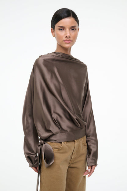 Phoebe Silk Top Truffle | STAUD Hot Sale