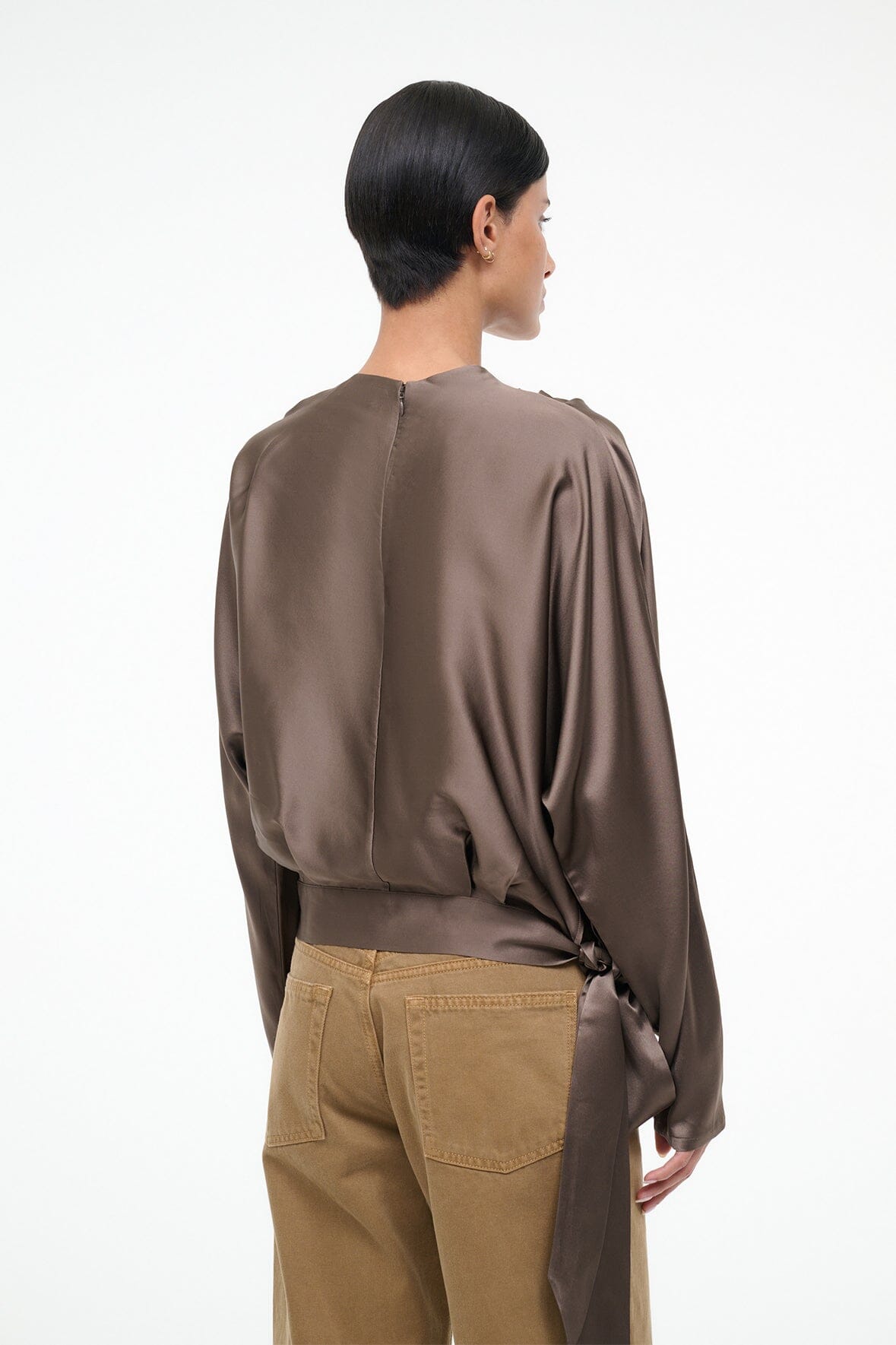 Phoebe Silk Top Truffle | STAUD Hot Sale