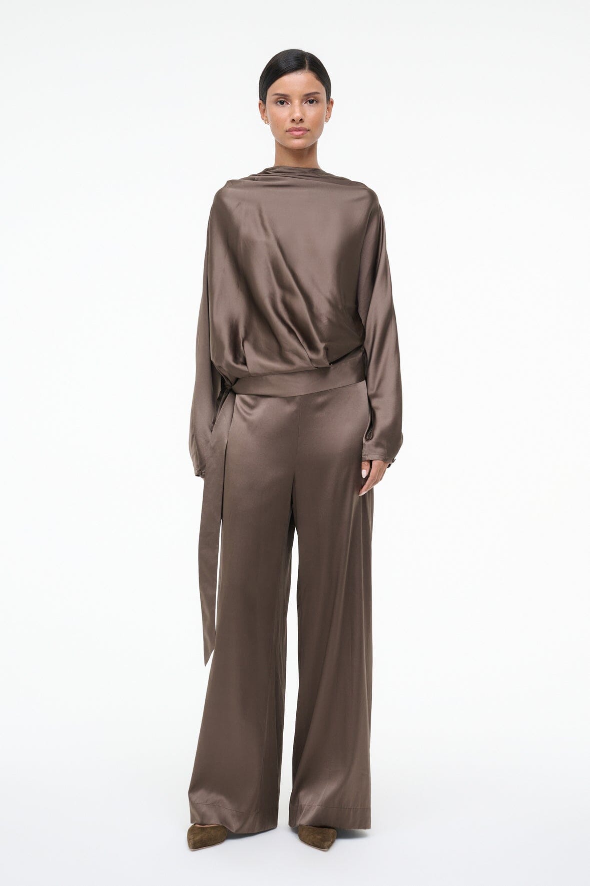 Phoebe Silk Top Truffle | STAUD Hot Sale