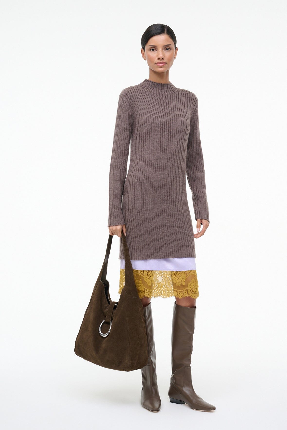 Willow Sweater Dress Truffle | STAUD Top Pick