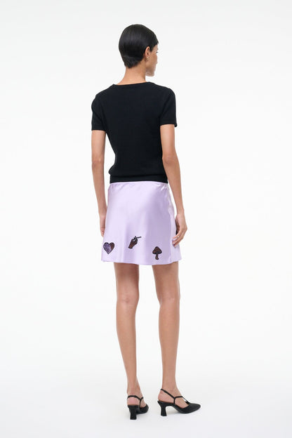 Kin Silk Mini Skirt Wisteria | STAUD Premium