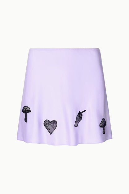 Kin Silk Mini Skirt Wisteria | STAUD Premium