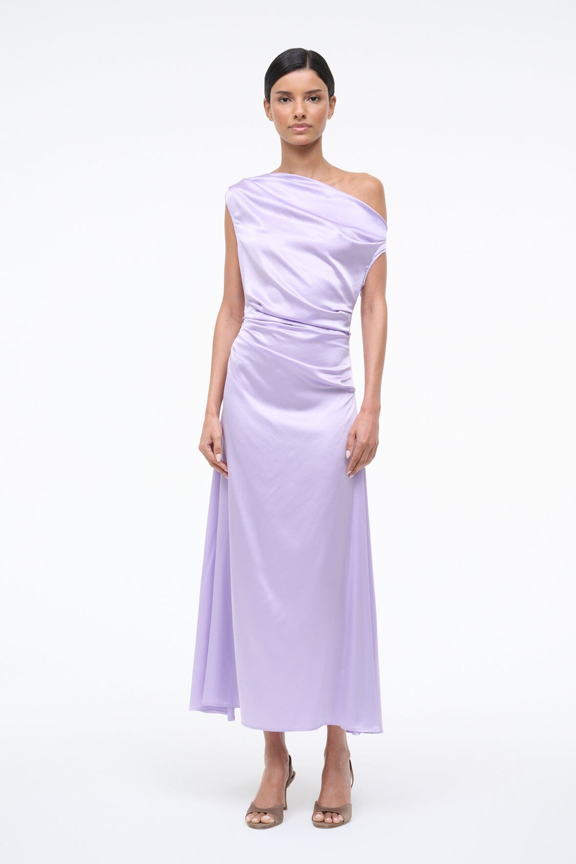 Phare Silk Dress Wisteria | STAUD New
