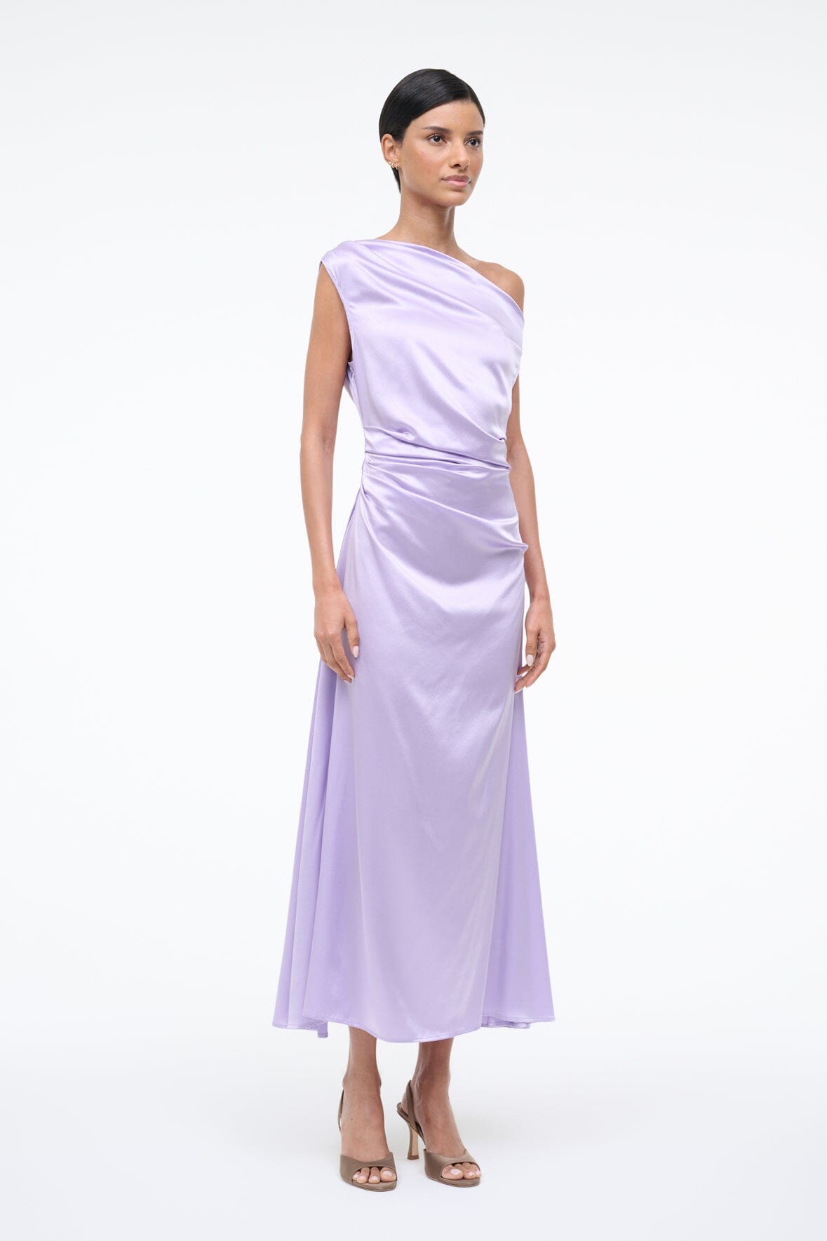 Phare Silk Dress Wisteria | STAUD New