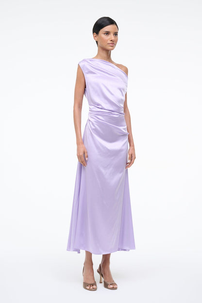 Phare Silk Dress Wisteria | STAUD New